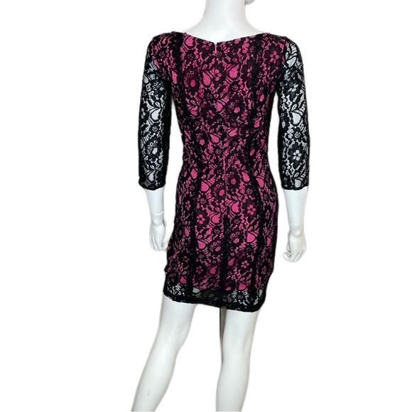 ERIN by Erin Fetherston Women’s Turn The Radio On Dress Black Pink Sz 0 - Picture 6 of 8
